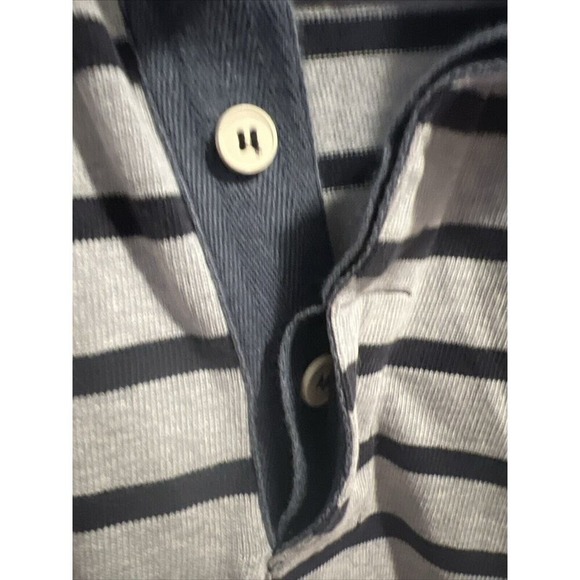 RM WILLIAMS Mens L Rugby Polo Striped Blue/Gray Collared Long Sleeve Jersey AUS - Picture 8 of 16